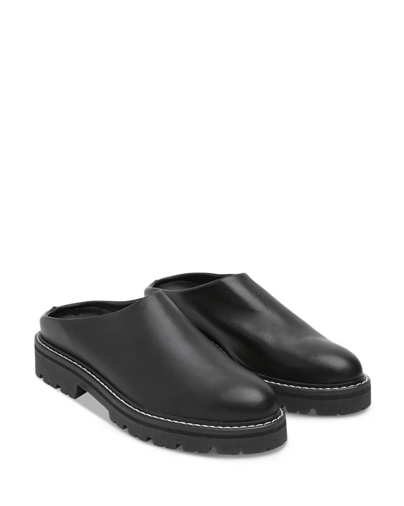 Women's Leather Lug Mules