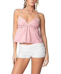 Edikted Bow & Frill Babydoll Top