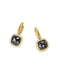 Albion® Drop Earrings in 18K Yellow Gold with Diamonds, 10mm