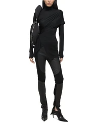 Asymmetric Draped Turtleneck Top