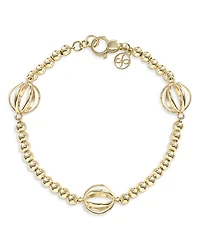 L. Klein 18K Yellow Gold Prisma Cage & Ball Bracelet