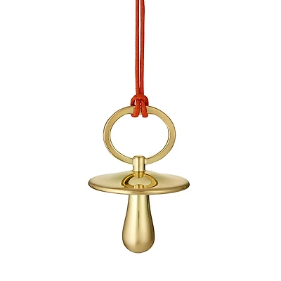 Waterford Christmas Pacifier Golden Tone Ornament