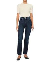 Halle Instasculpt Straight Leg High Rise Jeans Mediterranean