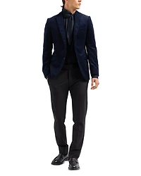 Cotton Velvet Check Slim Fit Blazer