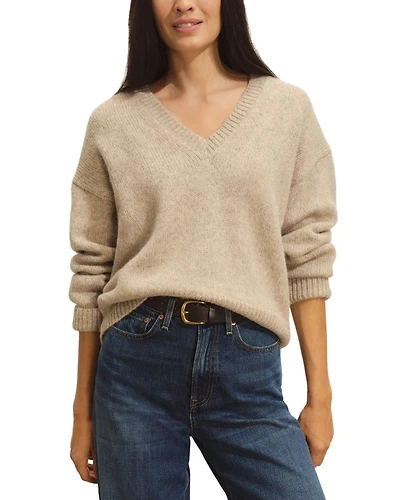 Highland Alpaca Blend Boxy V Neck Sweater