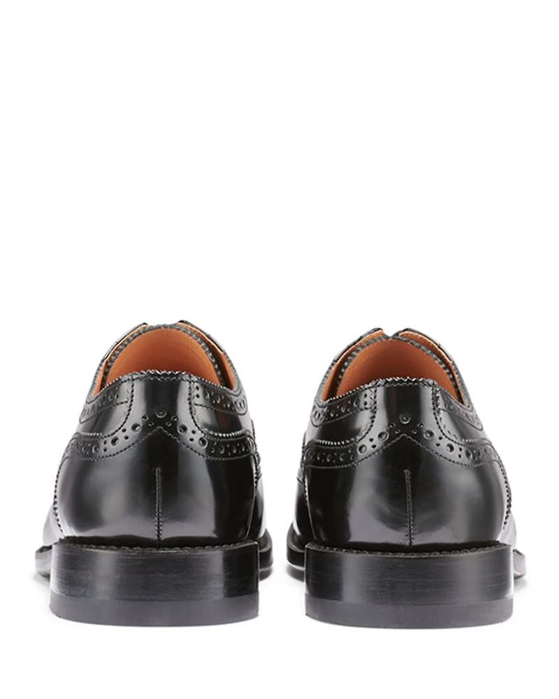 Men's Black Monogram Double Brogue Wingtips
