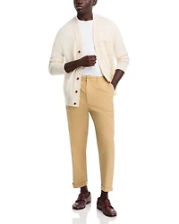 Pleated Cropped Chino Pants