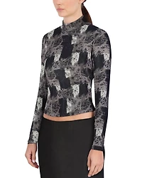 Mesh Mock Neck Top