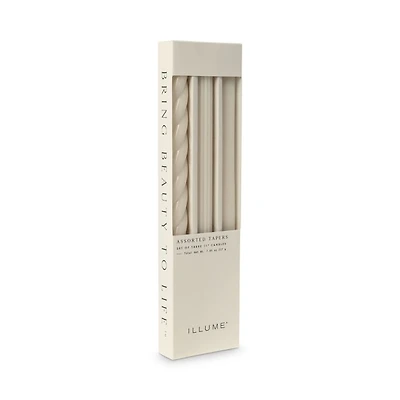 Assorted Cream Candle Tapers, Set of 3