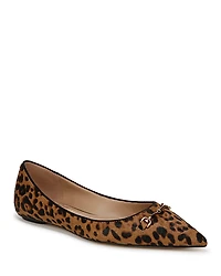 Sam Edelman Women's Nori Pointed Toe Leopard Print Calf Hair Flats