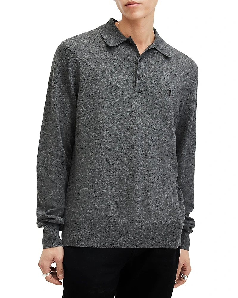 Allsaints Kilburn Long Sleeve Polo Sweater