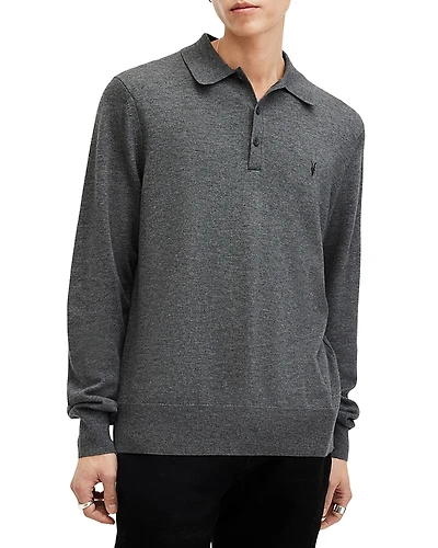 Allsaints Kilburn Long Sleeve Polo Sweater