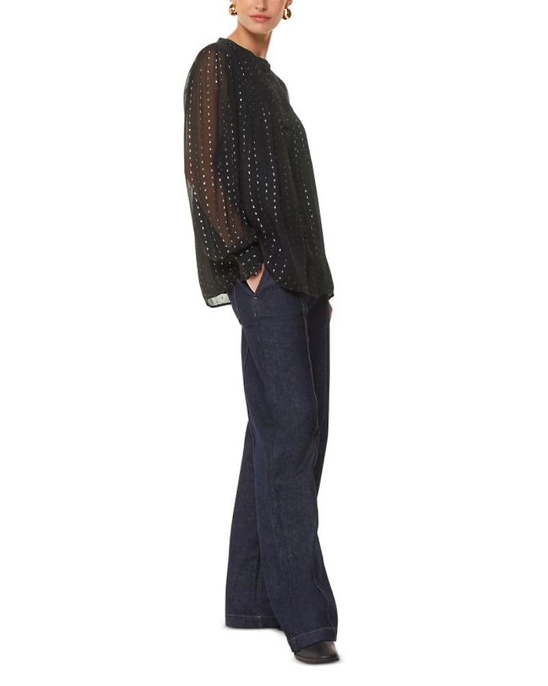 Petites Metallic Stripe Shirt
