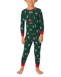 Unisex Peanuts Winter Holiday Long Sleeve Pajama Set - Little Kid, Big Kid