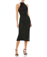 Mac Duggal Hand Embellished Faux Wrap Flutter Sleeve Gown