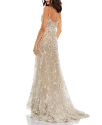 Floral Embroidered Corset Bodice Gown