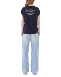 White Basic Jersey Rhinestone Relaxed Tee