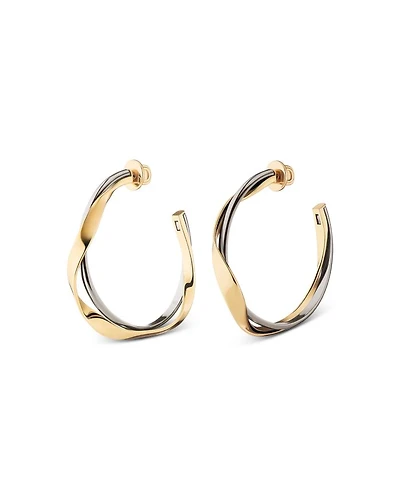 Essie Double Row Hoop Earrings in Rhodium Plated & 12K Gold Plated