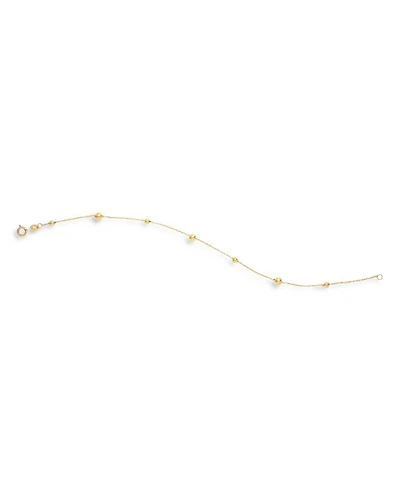 14K Yellow Gold Beaded Station Bracelet