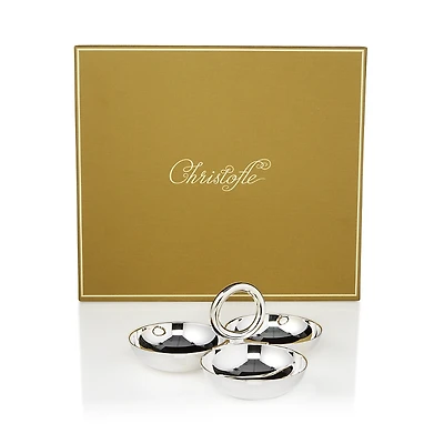 Christofle Vertigo Small 3-Part Silver Appetizer Dish