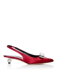 Women's Slingback Pointed Toe Bow Heels