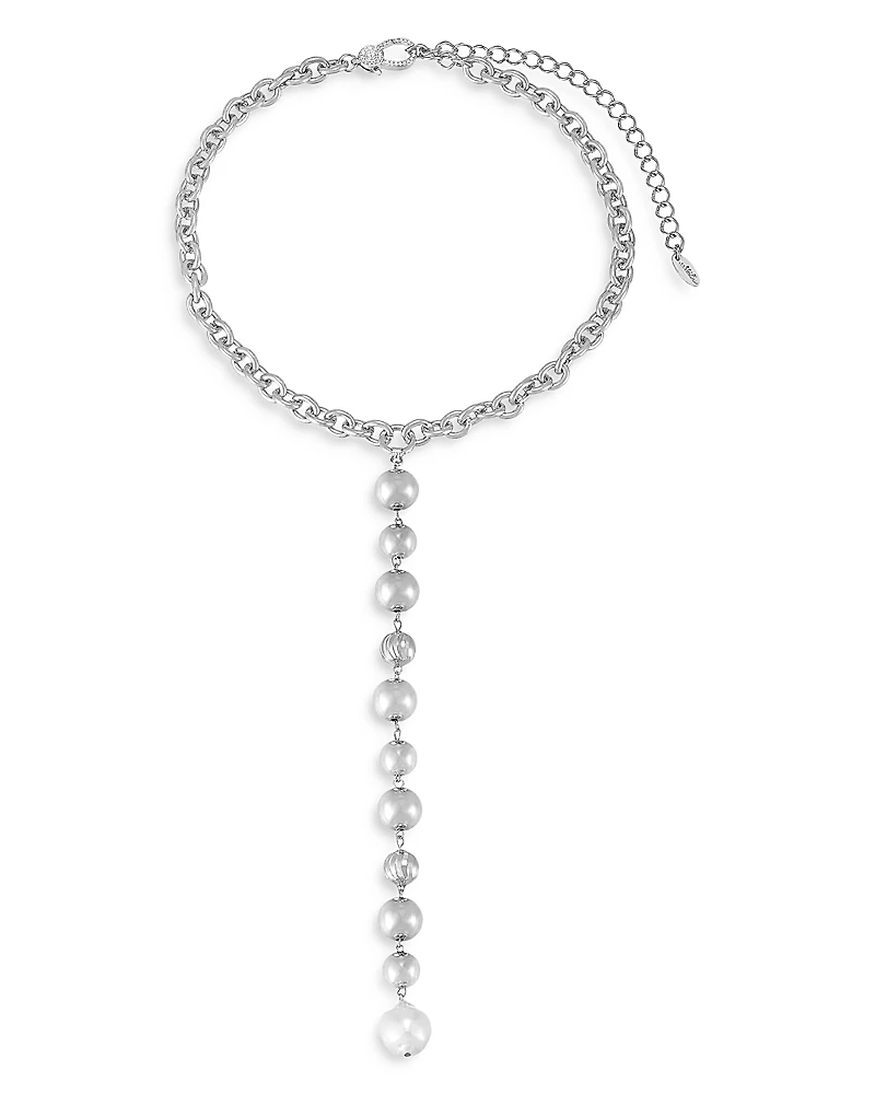 Ettika Deep Drop Cultured Freshwater Pearl Lariat Necklace