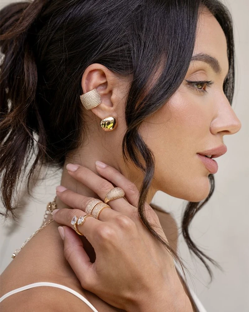 Crystal Statement Single Chunky Ear Cuff