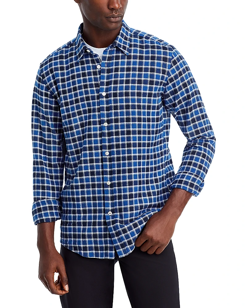 Boss Cotton Check Slim Fit Button Down Shirt