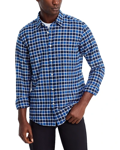 Boss Cotton Check Slim Fit Button Down Shirt
