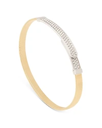 Marco Bicego 18K Yellow & White Gold Masai Diamond Pave Coil Thin Bangle Bracelet