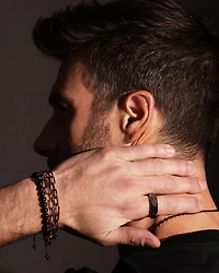 Men's 18K Black & Rose Gold Diamond Clasp Chain Link Bracelet