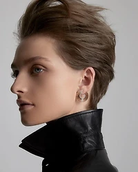 18K Rose Gold Diamond Clive Spiral Hoop Earrings