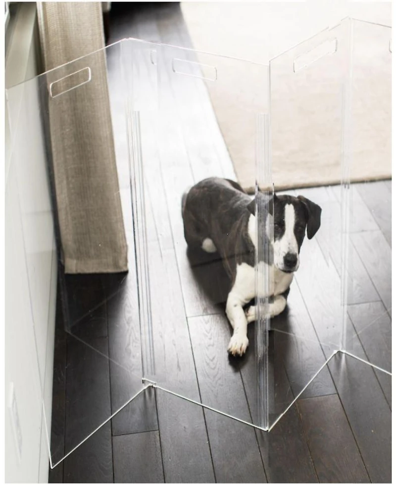 Clear Freestanding Pet Gate Zig Zag