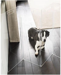 Clear Freestanding Pet Gate Zig Zag