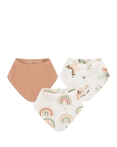 Crane Baby Rainbow/Butterfly Muslin Bibs, 3 Pack - Ages 0-3