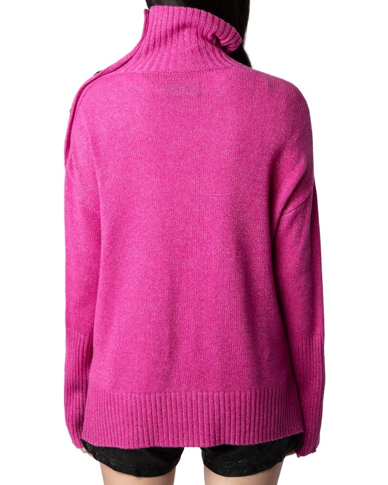 Alma Cashmere Wool Button Shoulder Sweater