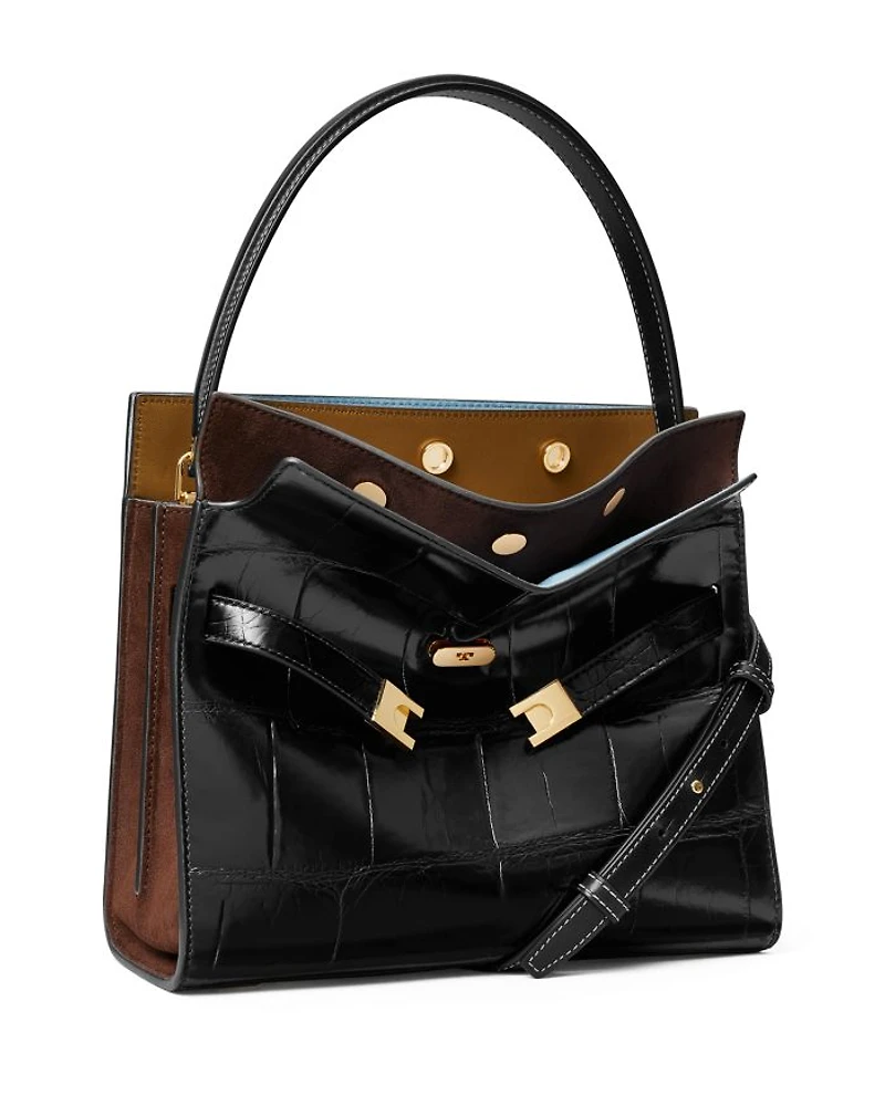 Lee Radziwill Croc Embossed Double Bag