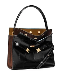 Lee Radziwill Croc Embossed Double Bag