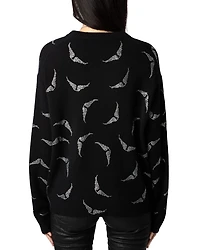 Cashmere Diamante Wings Sweater