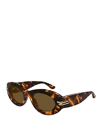 Bottega Veneta Bold Ribbon Oval Sunglasses