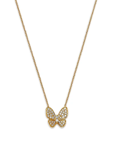 Bloomingdale's Fine Collection Diamond Pave Cut Butterfly Pendant Necklace