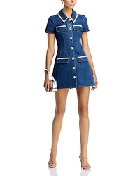 Denim Rhinestone Trim Dress