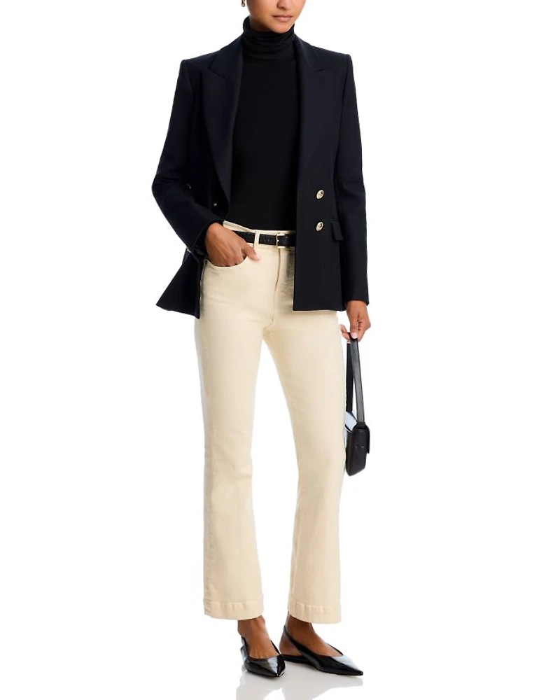 Carson High Rise Ankle Flare Jeans Ecru