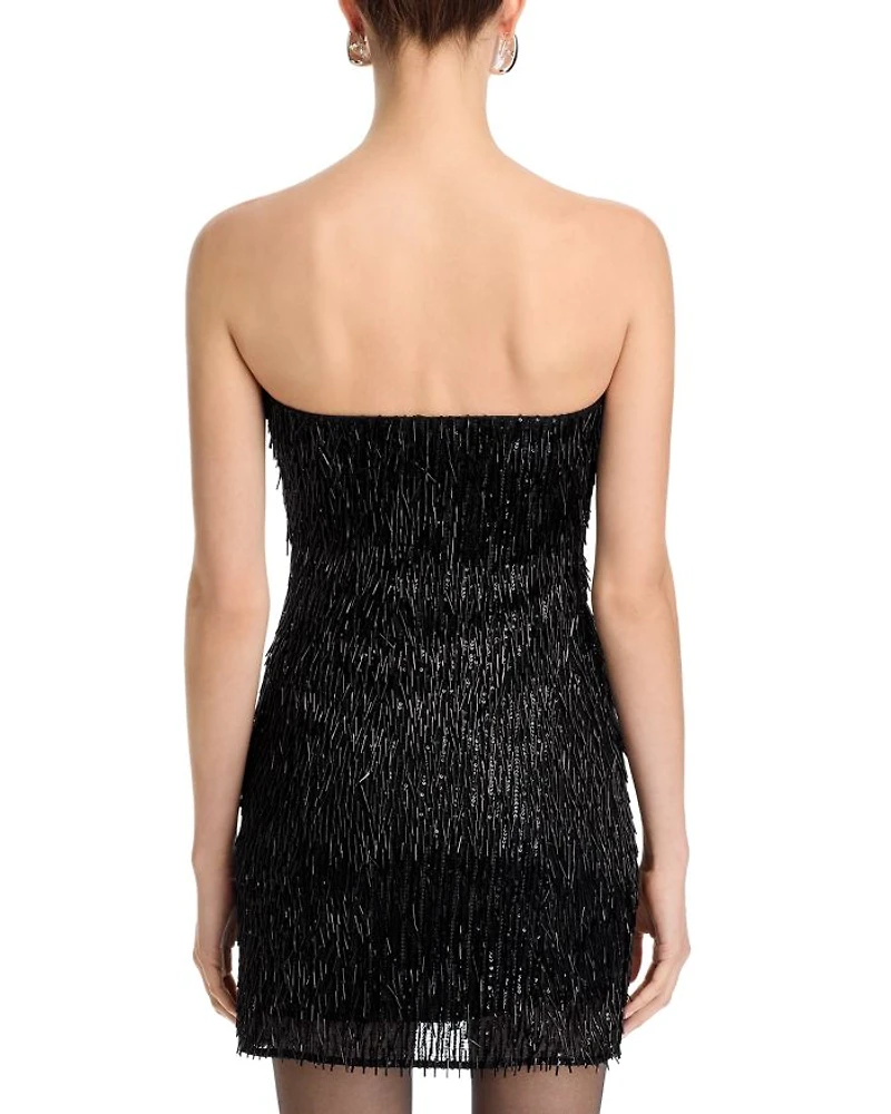 Victaria Sequined Fringe Mini Dress