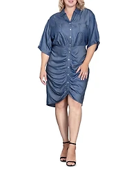 Plus Denim Shirt Dress