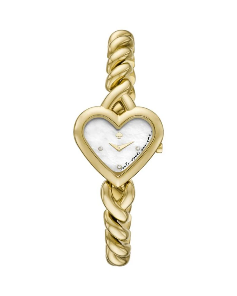 Monroe Twist Gold Tone Stainless Steel Bracelet Watch, 30mm