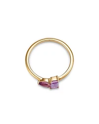 Toi Et Moi 14K Yellow Gold Pink Tourmaline & Pink Topaz Ring