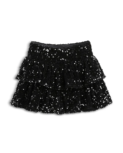 KatieJnyc Girls' Misha Tiered Sequined Skirt - Big Kid
