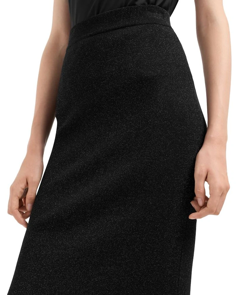 Metallic Knit Pencil Skirt