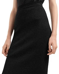 Metallic Knit Pencil Skirt